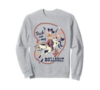 Back on My Bull Rodeo Cowboy Retro Vintage Funny Adult Humor Sudadera