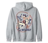 Back on My Bull Rodeo Cowboy Retro Vintage Funny Adult Humor Sudadera con Capucha