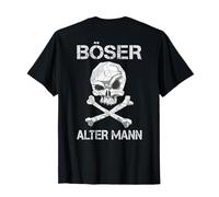 Back -Piprint Evil Old Man Calavera y huesos Camiseta