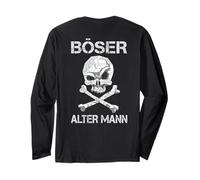 Back -Piprint Evil Old Man Calavera y huesos Manga Larga