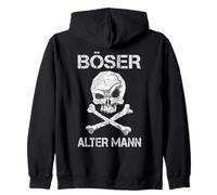 Back -Piprint Evil Old Man Calavera y huesos Sudadera con Capucha