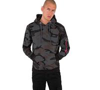 ALPHA INDUSTRIES Back Print Camo Sudadera, Multicolor (Black Camo-125), M para Hombre
