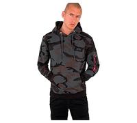 ALPHA INDUSTRIES Back Print Camo Sudadera, Multicolor (Black Camo-125), L para Hombre