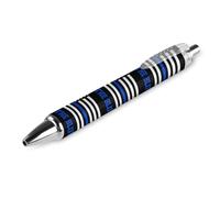 Back The Blue Thin Blue - Bolígrafo retráctil de 0,5 mm, escritura suave con agarre cómodo, suministros de oficina para hombres y mujeres, 1 unidad como se muestra en la imagen 1