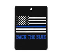 Back The Blue Thin Blue Line Ambientadores de aire de coche con diseño de bandera de Estados Unidos, fragancia para colgar espejo retrovisor, tabletas de aromaterapia, accesorios de decoración
