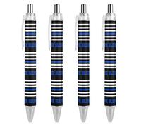 Back The Blue Thin Blue Line - Bolígrafo retráctil de 0,5 mm, escritura suave con agarre cómodo, suministros de oficina para hombres y mujeres, 4 unidades, como se muestra en la imagen 1