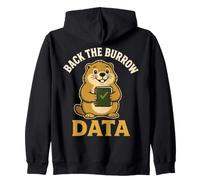 Back The Burrow Data Marmot Research Humor Sudadera con Capucha