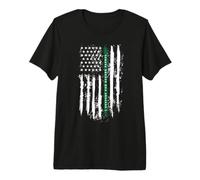 Back The Green Thin Green Line American Flag Border Patrol Camiseta Premium