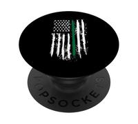 Back The Green Thin Green Line American Flag Border Patrol PopSockets PopGrip Adhesivo