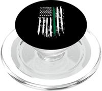 Back The Green Thin Green Line American Flag Border Patrol PopSockets PopGrip para MagSafe
