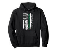 Back The Green Thin Green Line American Flag Border Patrol Sudadera con Capucha