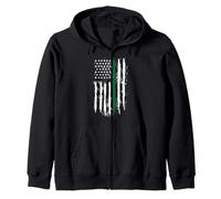 Back The Green Thin Green Line American Flag Border Patrol Sudadera con Capucha