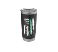 Back the Green Thin Green Line American Flag Border Patrol Vaso térmico de acero inoxidable de doble pared
