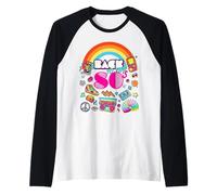 Back To 80's Tees Vintage Retro I Love 80's Graphic Design Camiseta Manga Raglan