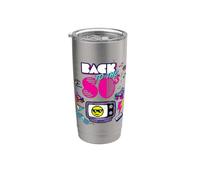 Back To 80's Tees Vintage Retro I Love 80's Graphic Design Vaso térmico de acero inoxidable de doble pared