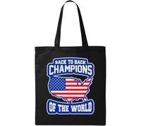 Back to Back Champions of The World USA - Bolsa de algodón ecológico natural, color negro, Black, Talla única