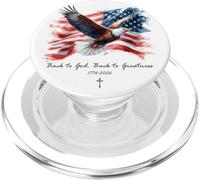 Back to God, Back to Greatness Vintage Watercolor Eagle 1776 PopSockets PopGrip para MagSafe