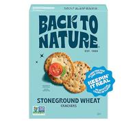 Back to Nature - Galletas de trigo Stoneground - Hechas con ingredientes reales como granos enteros y semillas de lino - Sin OMG - 5 onzas