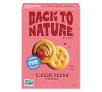 Back to Nature Galletas redondas clásicas, sin lácteos, sin OMG, hechas con harina de trigo y sal marina, aperitivos deliciosos y de alta calidad, 185 ml