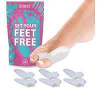 BACK TO ROOTZ 6x Corrector de juanetes, separador para juanetes, con protección de silicona suave y curativa para el dedo gordo del pie. 3 pares/6 piezas, color blanco