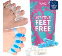 BACK TO ROOTZ Kit Separador de Dedos del Pie - Corrector para Juanetes y Dedos en Martillo - Talla Única Hombre y Mujer - 4 Piezas en Silicona Médica (2 Pares - 2 Modelos)