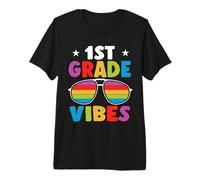Back To School 1st Grade Vibes Sunglasses Retro First Day Camiseta Premium