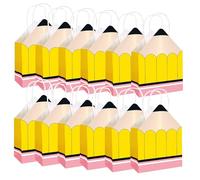 Back to School Bolsas, 12 cajas de dulces de bienvenida para estudiantes, decoración pequeña para calculadora, cuaderno, aula, cumpleaños, niñas, estudiantes