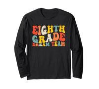 Back to School Eighth Grade Dream Team 8th Grad Teacher Kids Manga Larga