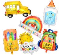 Back to School Fiesta Decoracion,Globos para Fiesta Regreso a la Escuela Globos Foil,globos de papel escolar para la decoración de la escuela,decoración de fiestas de aluminio,6PCS