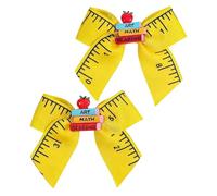 Back to School Hair Bow Clips - Ruler & Pencil Printed Barrettes | Girl's H