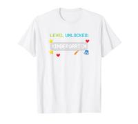 Back to School Level Unlocked Kindergarten Camiseta gráfica económica, Hombre, Blanco, M