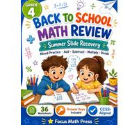Back to School Math Review: Grade 4 Summer Slide Recovery Mixed Practice Workbook - Add, Subtract, Multiply, Divide