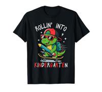 Back To School Rollin' Into Kindergarten T-Rex Skateboarding Camiseta