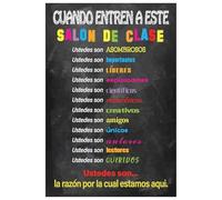 Back to School Spanish Classroom Decor Motivational Poster Teacher Supplies Inspirational Español for Kindergarten Elementary High(Framed,12x18inch(30x45cm))