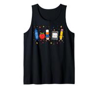 Back to School Supplies Cute Crayon Apple Pencil Teacher Kid Camiseta sin Mangas