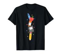 Back To School Supplies Teacher Classroom Pencil Apple Art Camiseta