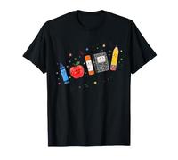 Back To School Supplies Teacher Classroom Pencil Apple Art Camiseta