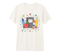 Back To School Supplies Teacher Classroom Pencil Apple Art Camiseta Premium