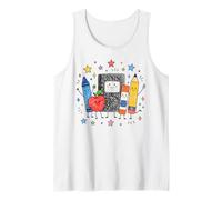 Back To School Supplies Teacher Classroom Pencil Apple Art Camiseta sin Mangas