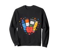 Back To School Supplies Teacher Classroom Pencil Apple Art Sudadera