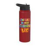 Back to School Teacher No Cap We Make Learning Lit Stainless Steel Insulated Water Bottle