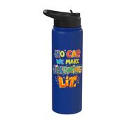 Back to School Teacher No Cap We Make Learning Lit Stainless Steel Insulated Water Bottle