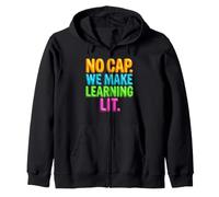 Back to School Teacher No Cap We Make Learning Lit Sudadera con Capucha