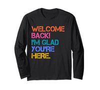 Back To School Teacher Welcome Back I'm Glad You'Re Here Manga Larga