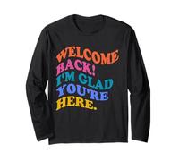 Back To School Teacher Welcome Back I'm Glad You'Re Here Manga Larga