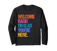 Back To School Teacher Welcome Back I'm Glad You'Re Here Manga Larga