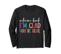 Back To School Teacher Welcome Back I'm Glad You'Re Here Manga Larga