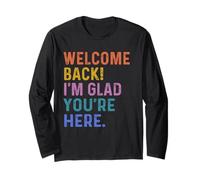 Back To School Teacher Welcome Back I'm Glad You'Re Here Manga Larga