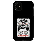 Back To School Teacherlife Women Teacher Messy Bun Life Carcasa para iPhone 11