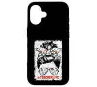 Back To School Teacherlife Women Teacher Messy Bun Life Carcasa para iPhone 16